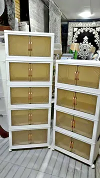 خزانة تنظيم بلاستيكية متعددة الأدوار
