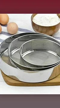 طقم مناخل دقيق ستانلس ستيل - 3 قطع