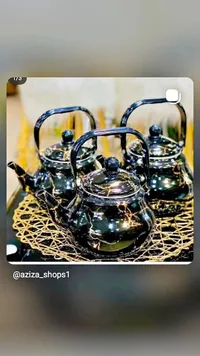 إبريق شاي رخامي أسود (Aziza Shops)