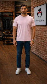 تيشيرت رجالي سادة بياقة دائرية - مجمع أبو هلال
