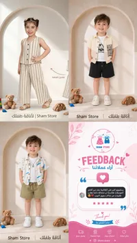 تشكيلة ملابس أطفال صيفية - شام ستور (Sham Store)