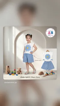 طقم صيفي بناتي بوردة - شام ستور (Sham Store)