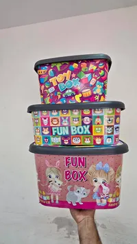طقم صناديق تنظيم وتخزين الألعاب - فان بوكس (Fun Box)