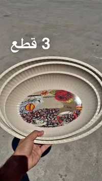 طقم صواني تقديم بتصميم القهوة (3 قطع)