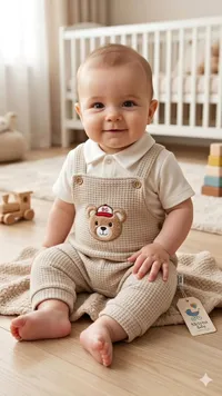 طقم سالوبيت مواليد بتصميم الدب - مينا بيبي (Meiyna Baby)
