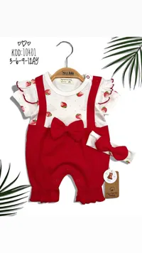 طقم سالوبيت أطفال بناتي بنقشة الفراولة - مورات بيبي (Murat Baby)