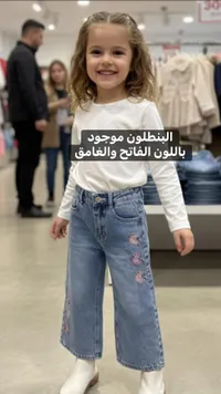 طقم بنات - بلوزة بيضاء وبنطلون جينز