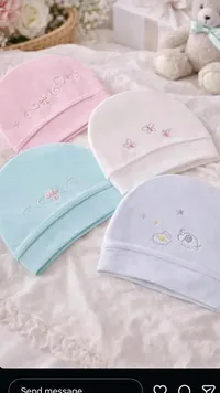 قبعات مواليد مطرزة (Newborn)