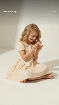 فستان أطفال صيفي مزين بوردة - بامبينو (Bambino)