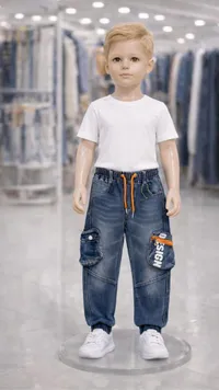 بنطال جينز كارجو للأطفال بتصميم عصري