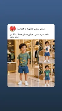 طقم ملابس أطفال صيفي - سنتر بنكور - سوق غزة