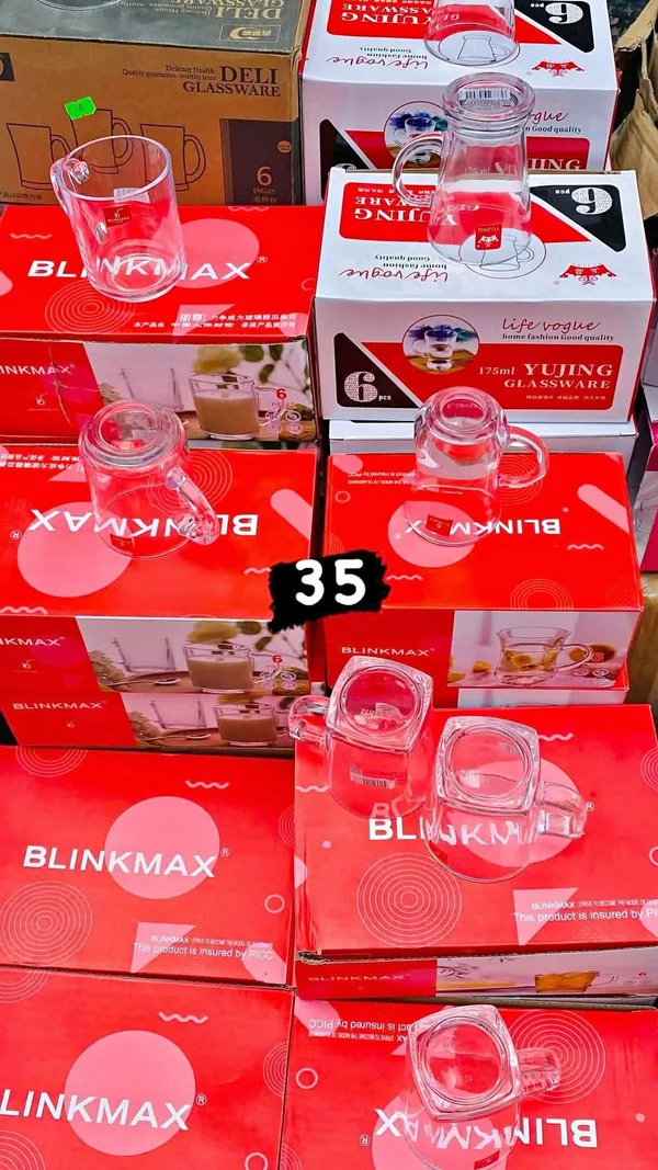 طقم أكواب زجاجية - بلينك ماكس (Blinkmax) - أدوات منزلية - سوق غزة