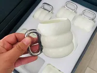 طقم أكواب قهوة سيراميك بتصميم عصري