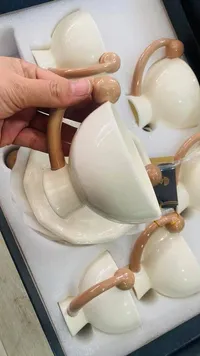 طقم فناجين قهوة سيراميك بتصميم عصري