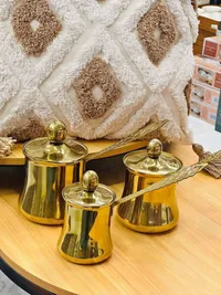 طقم ركوات قهوة نحاسية فاخرة