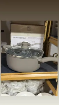 قدر كاسرول 24 سم مع غطاء زجاجي