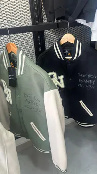 Varsity Jacket - Black & Sage Green