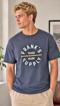 تيشيرت رجالي كاجوال - فرانكس تريد مارك سبلاي (Frank's)