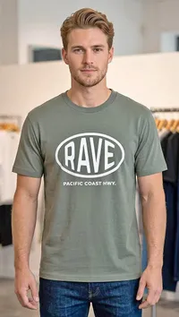 تيشيرت رجالي بياقة دائرية - ريف (Rave)