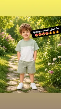 طقم صيفي للأولاد - تيشيرت وشورت
