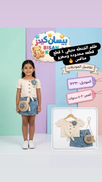 طقم ملابس بناتي مع شنطة - بيسان كيدز (Bisan Kids)