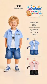 طقم ملابس صيفي للأولاد - بيسان كيدز (Bisan Kids)