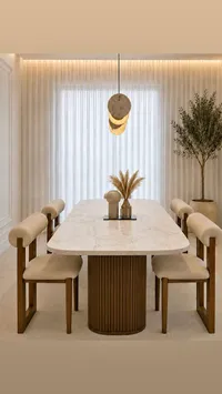 طقم طاولة طعام عصرية بسطح رخامي