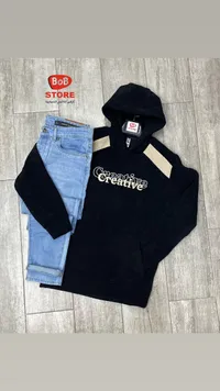 طقم هوديي Creative مع جينز أزرق