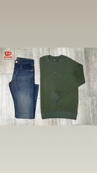 طقم شبابي بوب ستور - بلوزة وبنطلون جينز