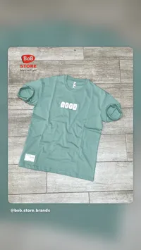 تيشيرت رجالي بكلمة جود - بوب ستور (Bob Store)
