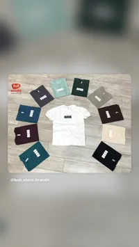 تيشيرت رجالي سادة بشعار - بوب ستور (Bob Store)