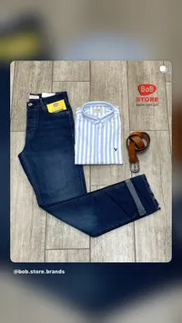 طقم ملابس رجالي كاجوال - قميص أمريكان إيجل وبنطال جينز (American Eagle)