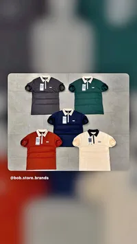 قميص بولو رجالي بياقة متباينة - بوب ستور (Bob Store)