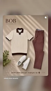 طقم ملابس رجالي صيفي - بوب ستور (Bob Store)