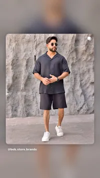 طقم قميص وشورت رجالي - بوب ستور (bob.store.brands)