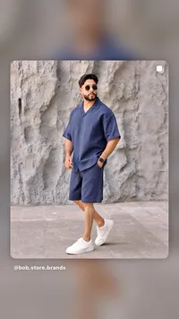 طقم قميص وشورت رجالي - بوب ستور (bob.store.brands)