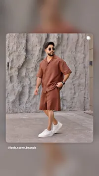 طقم قميص وشورت رجالي - بوب ستور (bob.store.brands)