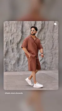 طقم قميص وشورت رجالي - بوب ستور (bob.store.brands)