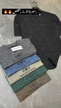 تيشيرت رجالي بنقشة رخامية - بالينسياغا (Balenciaga)