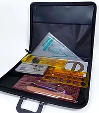 شنتة أدوات هندسية + مسطرة T + أدواتها