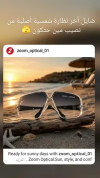 نظارة شمسية عصرية - زووم أوبتيكال (Zoom Optical) - سوق غزة