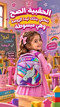 حقيبة ظهر مدرسية - يونيكورن (Bakorth)