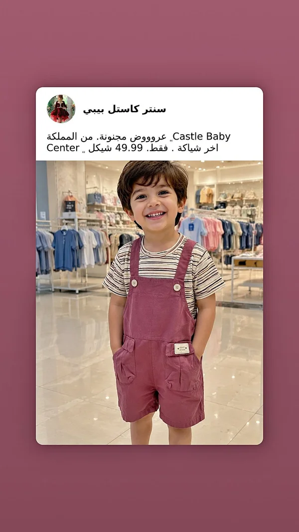 طقم سالوبيت أطفال صيفي - كاستل بيبي (Castle Baby) - ملابس أطفال - سوق غزة