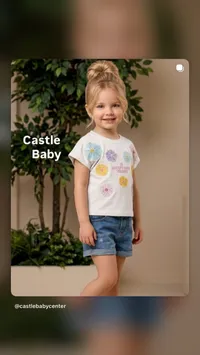 طقم صيفي بناتي مزين بالزهور - كاسل بيبي (Castle Baby)