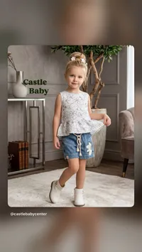 طقم ملابس صيفي للبنات - كاسل بيبي (Castle Baby)