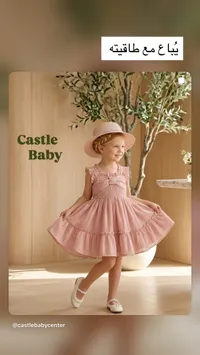 فستان صيفي للبنات مع قبعة - كاسل بيبي (Castle Baby)