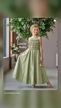 فستان سهرة بناتي بكسرات - كاسل بيبي (Castle Baby)