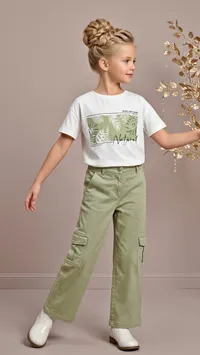 تيشيرت بطبعة أوراق شجر - Natural