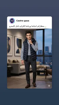 سترة صدرية رجالية سوداء بحشوة