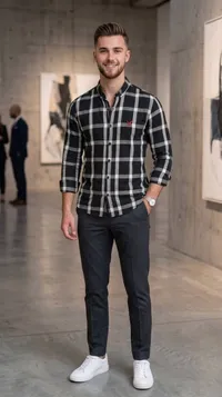 قميص كاروهات رجالي - أمريكان إيجل (American Eagle)